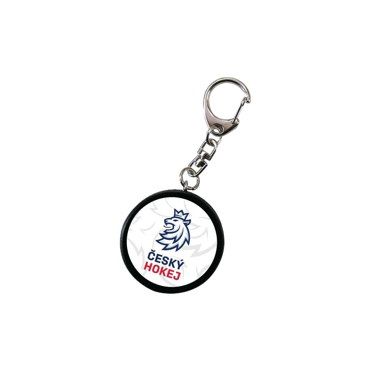 Keychain minipuck Lion white