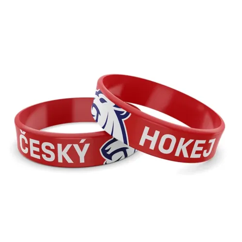 Silikonový náramek Český hokej červený