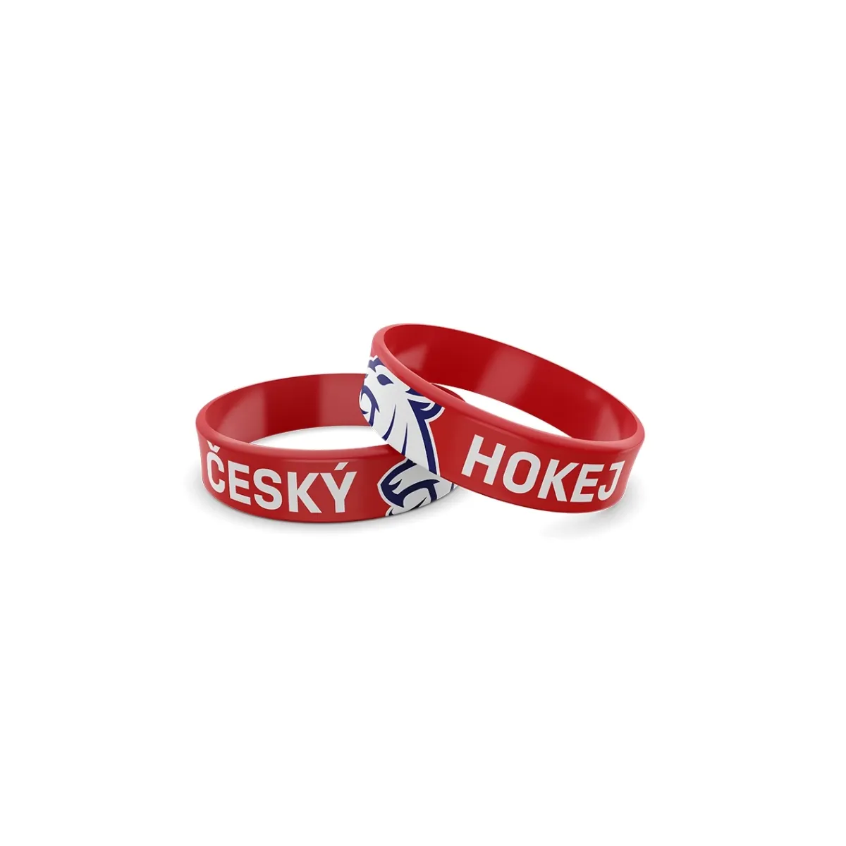 Silikonový náramek Český hokej červený