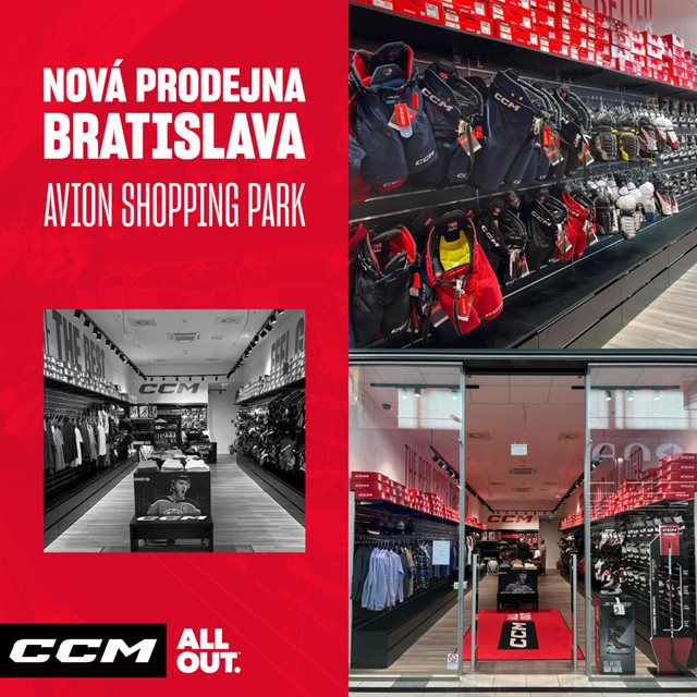 Otevíráme hokejovou prodejnu CCM v Bratislavě v nákupním centru Avion 🇸🇰